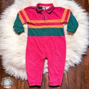Vintage 90s McKids Retro Colorblock Rugby Romper (1992) 24M 100% Cotton *RARE*